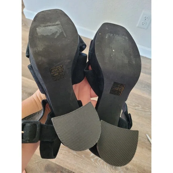 Jeffrey Campbell‎ Suede Heels Ankle Strap Criss Cross Black Size 6 #1 - Picture 3 of 7